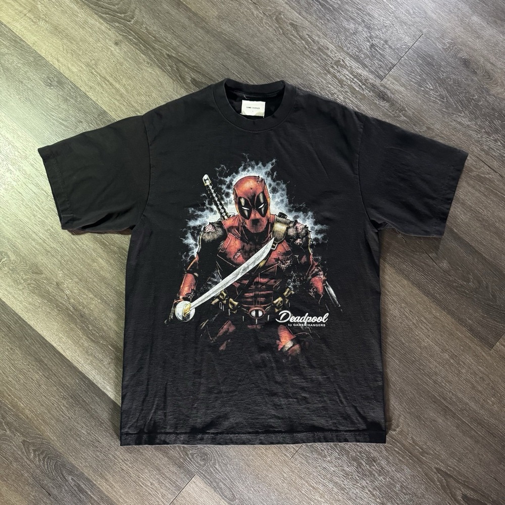Vintage Game‎ Changers Shirt Mens L Deal Pool Katana Marvel Black Cotton